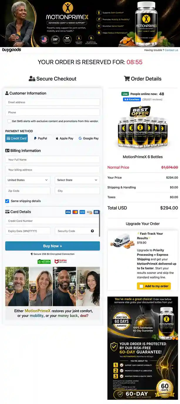 MotionPrimeX Secure Payment Options